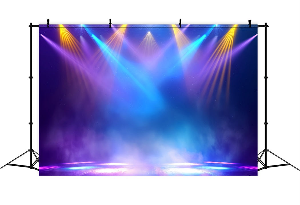 Spotlight Backdrop Colorful Stage Neon Lights Photography Dance Backdrop LXX59-12
