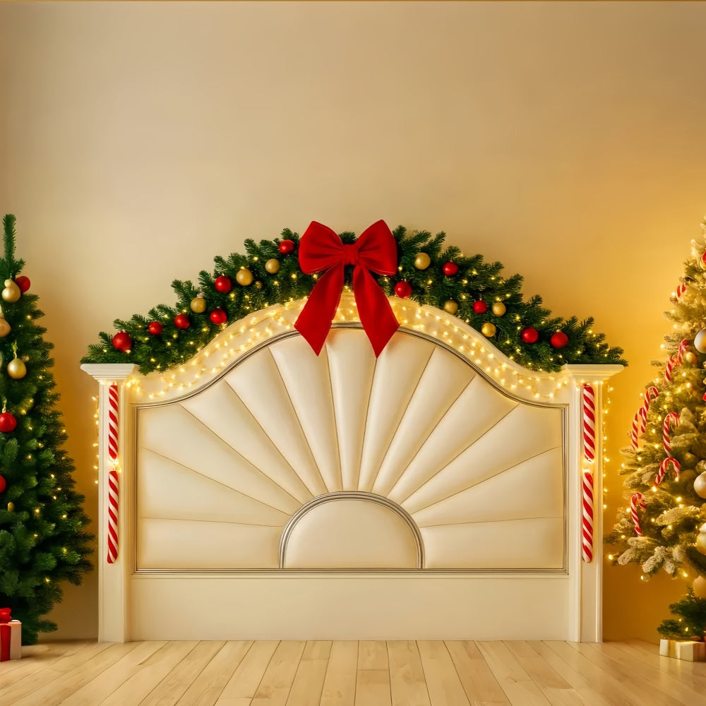 Headboard Backdrop Festive Garland Candy Cane Glow Christmas Backdrops LXX59-182