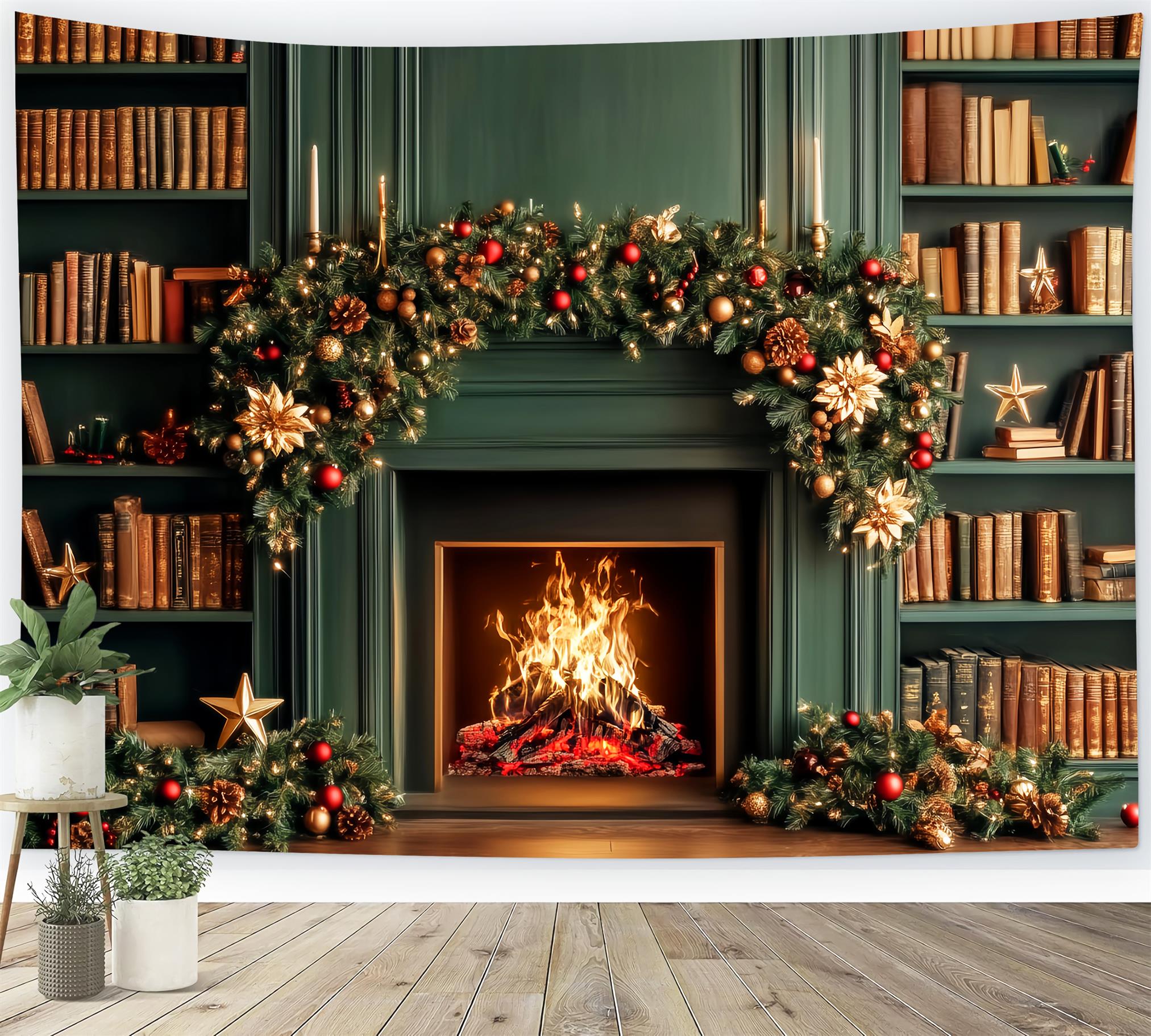 Back To School Backdrops Fireplace Library Books Back To School Photo Backdrop LXX59-225