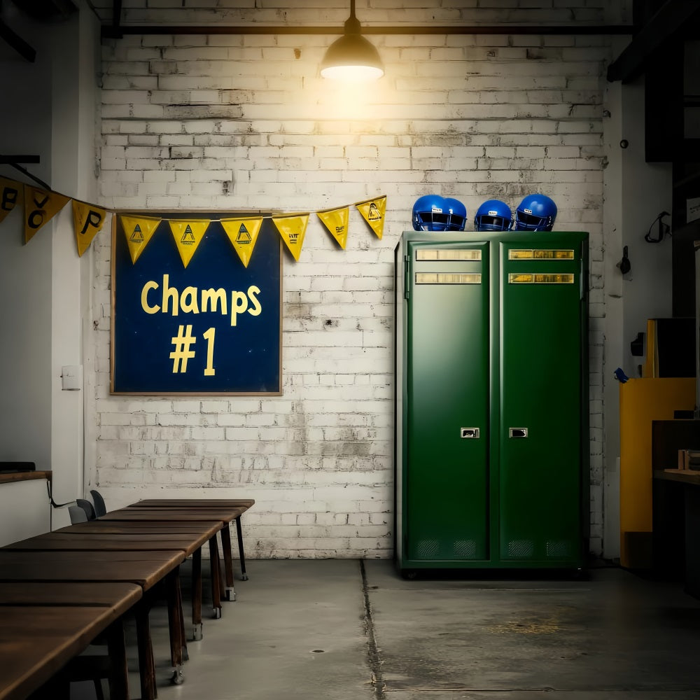 School Hallway Backdrop Locker Room Champs Banner Back To School Backdrop LXX59-233