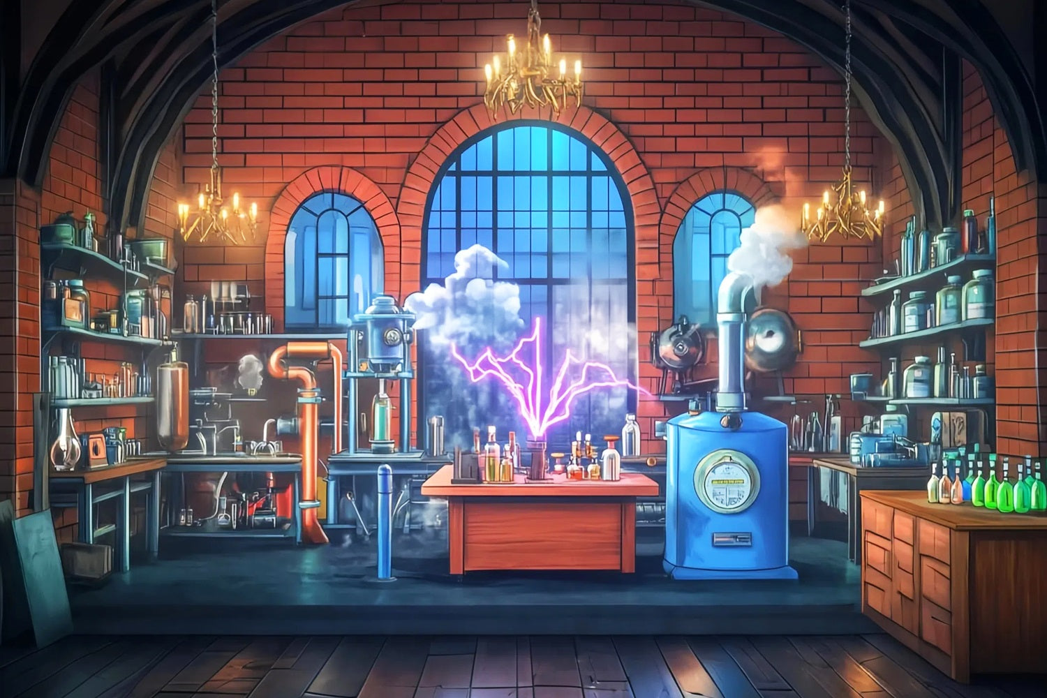 Chemistry Backdrop Vintage Science Experiment Lab Back To School Backdrop Ideas LXX59-255