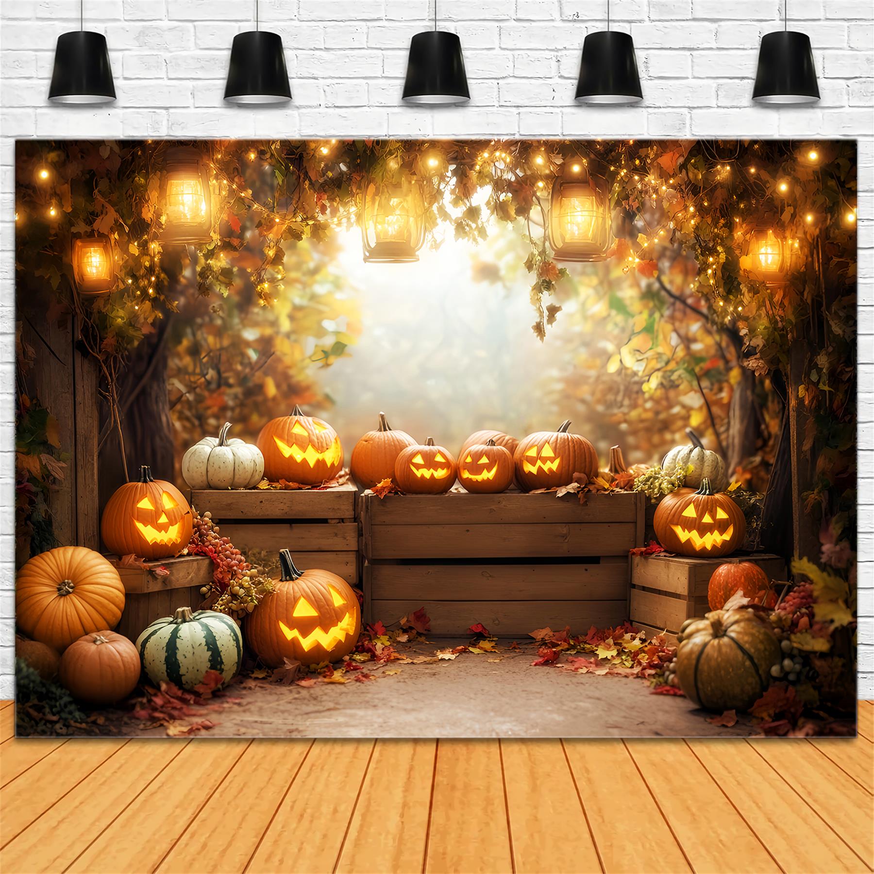 Fall Backdrop Autumn Harvest Market Stall Fall Photoshoot Backdrop LXX59-268