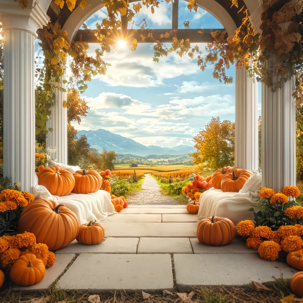 Rustic Backdrop Mountain View Fall Decor Autumn Backdrop for Pictures LXX59-277