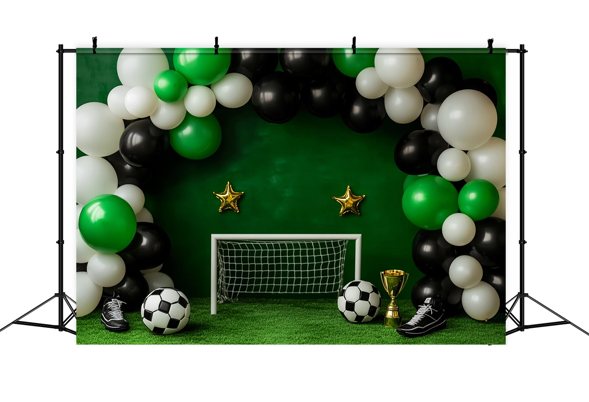Sports Backdrop Soccer Balloons Goal Celebration Football Backdrop LXX59-297