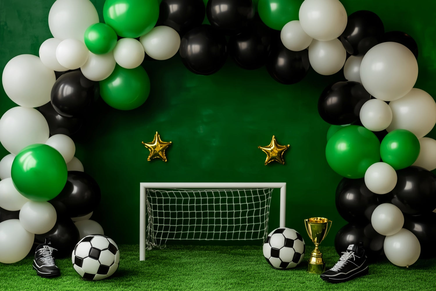 Sports Backdrop Soccer Balloons Goal Celebration Football Backdrop LXX59-297