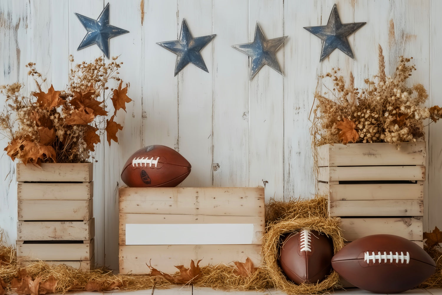 Football Backdrops Rustic Football Autumn Decor Sports Backdrops LXX59-303