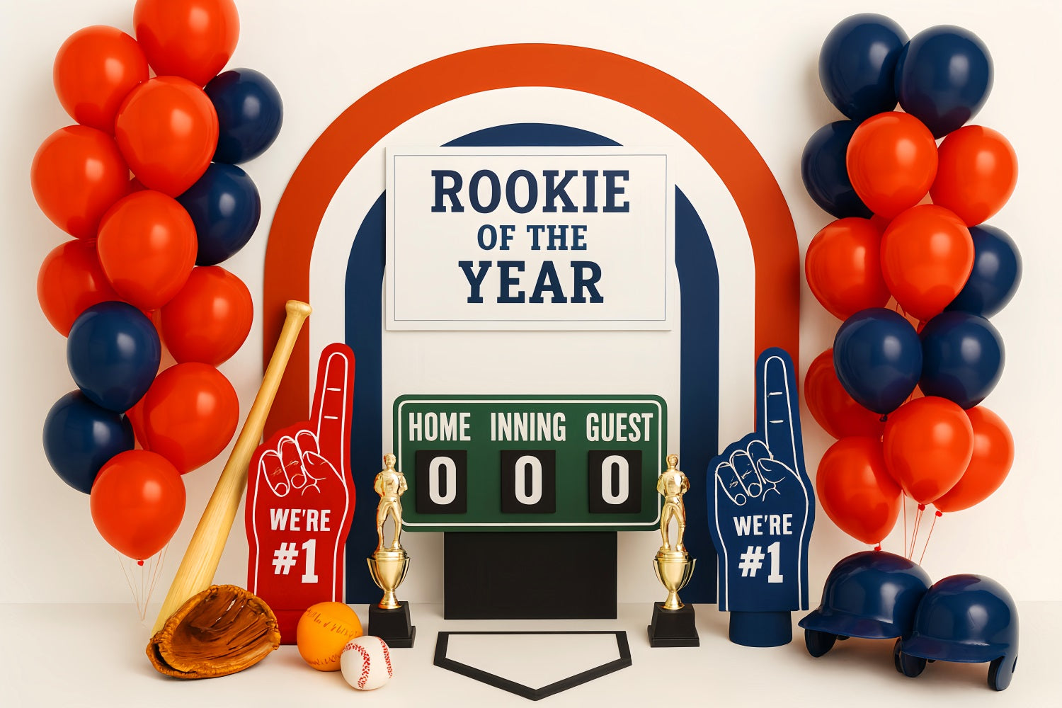 Sports Backdrop Rookie Year Baseball Celebration Baseball Backdrop LXX59-304