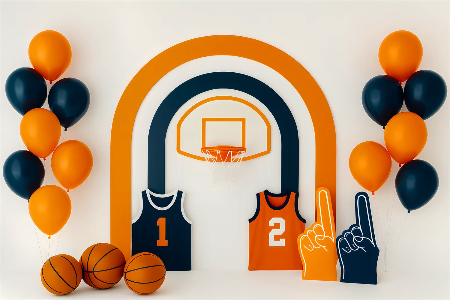 Sports Backdrop Orange Blue Basketball Display Basketball Backdrop LXX59-305