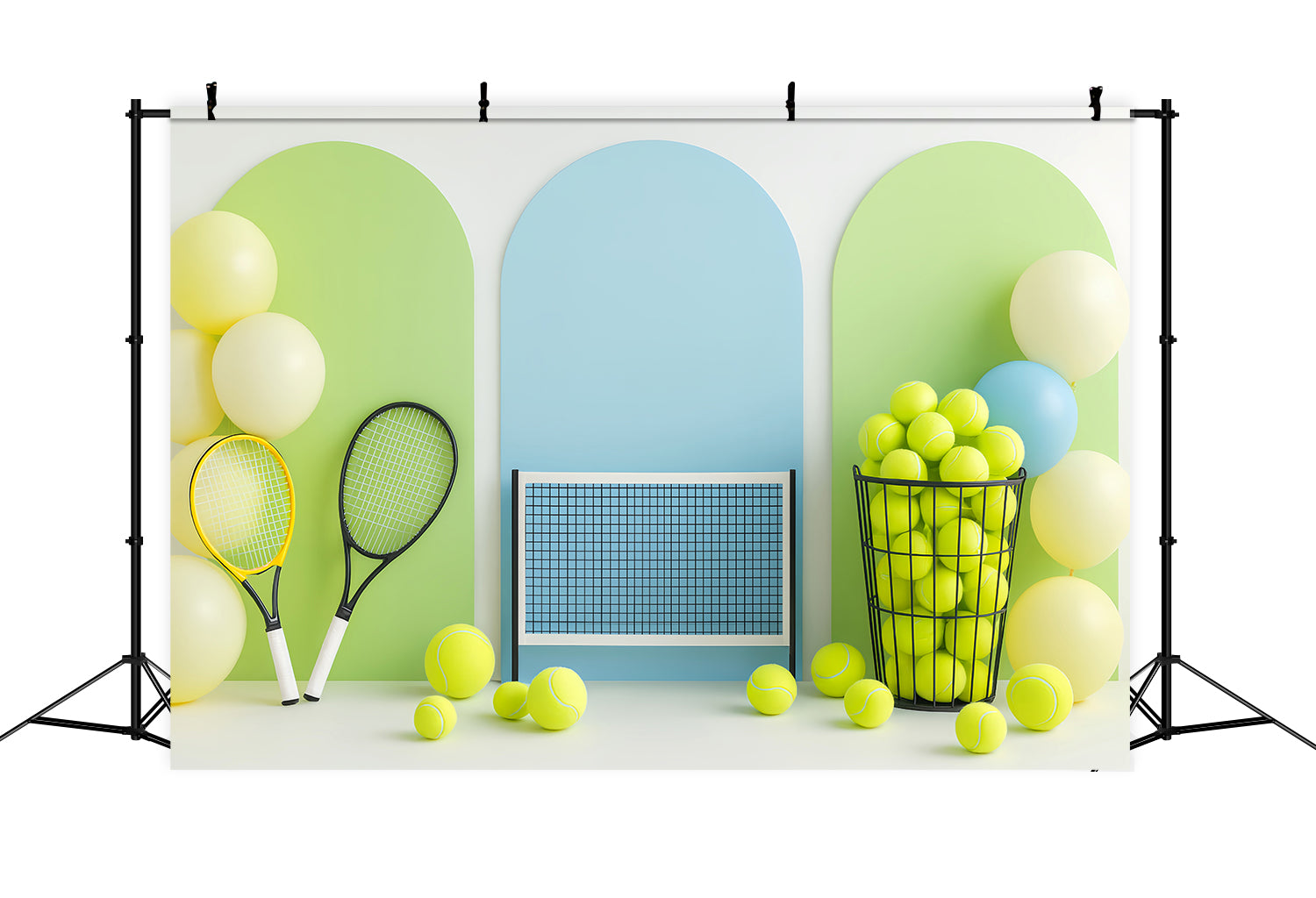 Sports Backdrop Bright Tennis Net Balloon Display Sports Backdrops LXX59-308