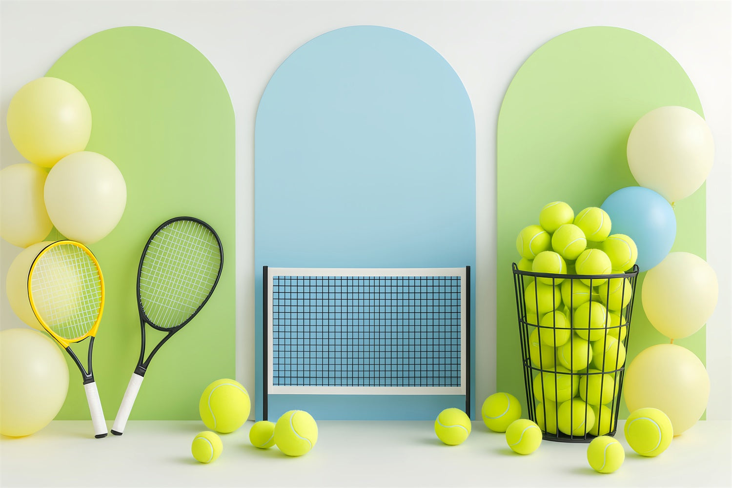 Sports Backdrop Bright Tennis Net Balloon Display Sports Backdrops LXX59-308
