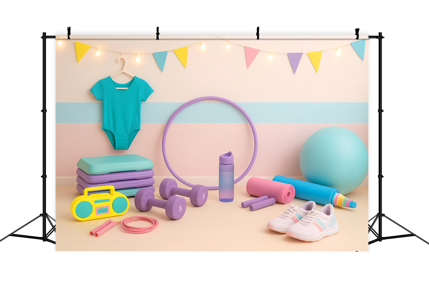 Sports Backdrop Colorful Gymnastics Fitness Props Sports Backdrops for Photography LXX59-315