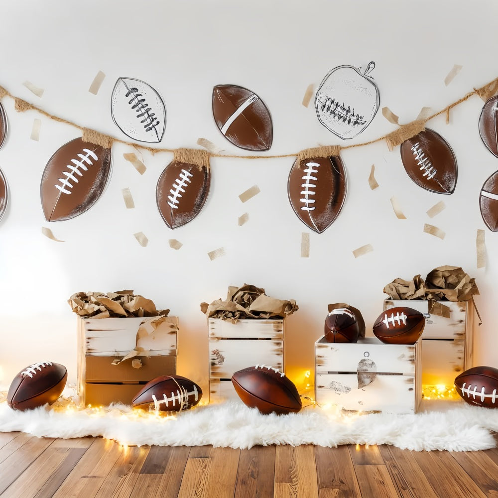 Sports Backdrop Football Garland Boxes Decor Football Backdrop LXX59-317