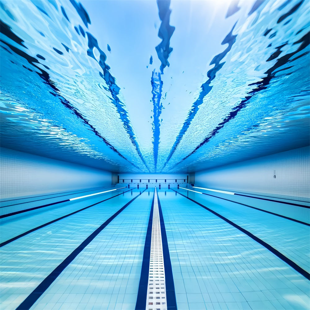 Sports Backdrop Blue Underwater Swimming Lanes Sports Backdrops LXX59-319