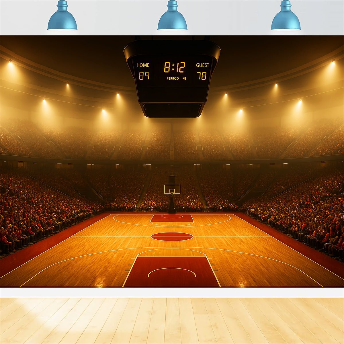 Basketball Backdrops Packed Arena Basketball Court Sports Backdrops LXX59-326