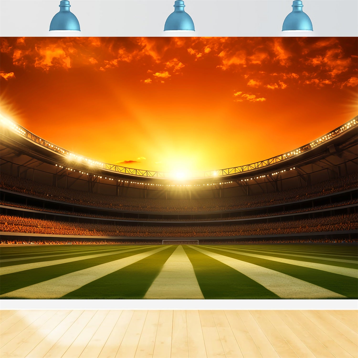 Soccer Backdrops Sunset Glow Football Arena Sports Backdrop LXX59-330