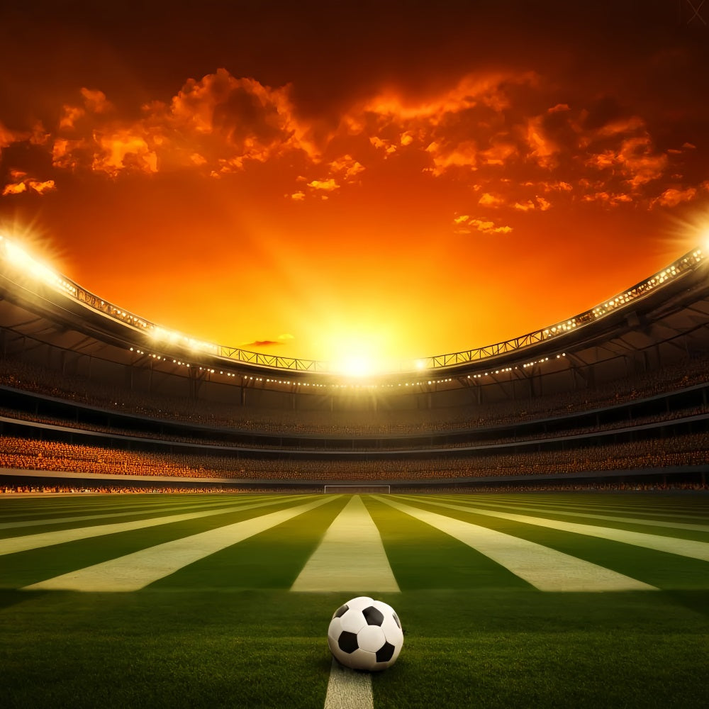 Soccer Backdrops Sunset Glow Football Arena Sports Backdrop LXX59-330