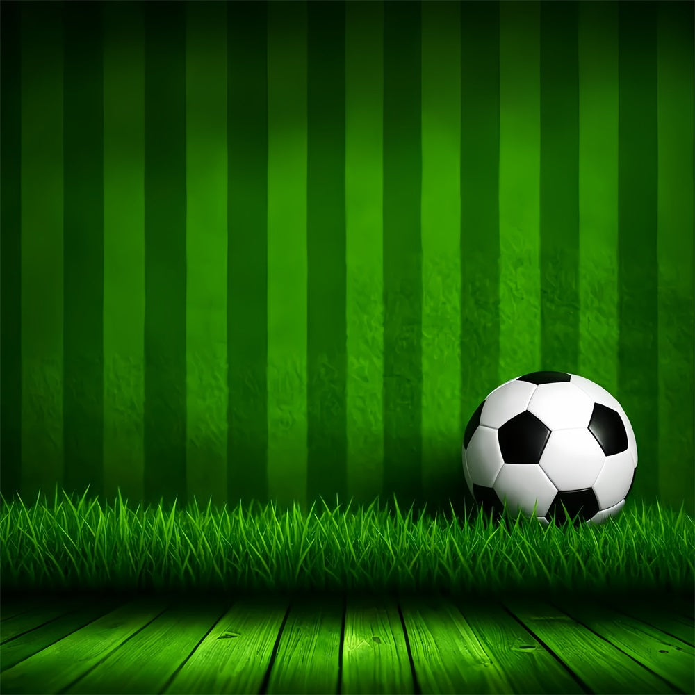 Soccer Backdrops Striped Grass Soccer Ball Sports Backdrops for Photography LXX59-331