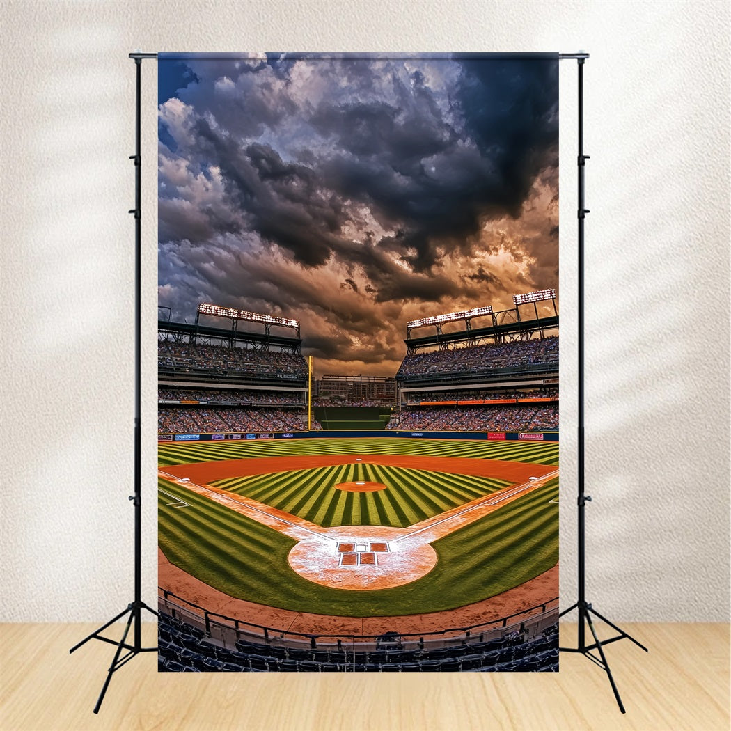 Football Backdrop Baseball Diamond Stadium Lights Soccer Backdrop LXX59-334