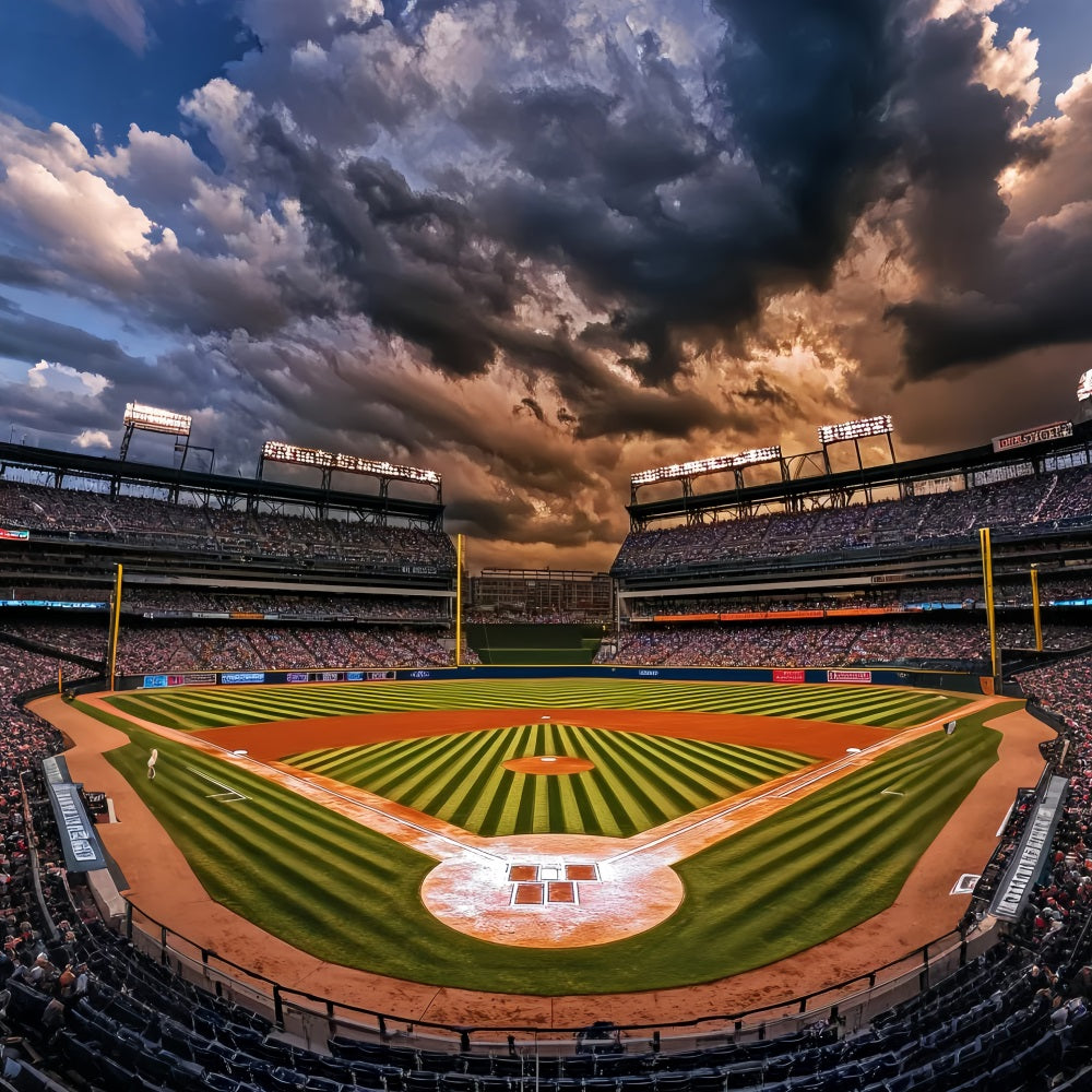 Football Backdrop Baseball Diamond Stadium Lights Soccer Backdrop LXX59-334