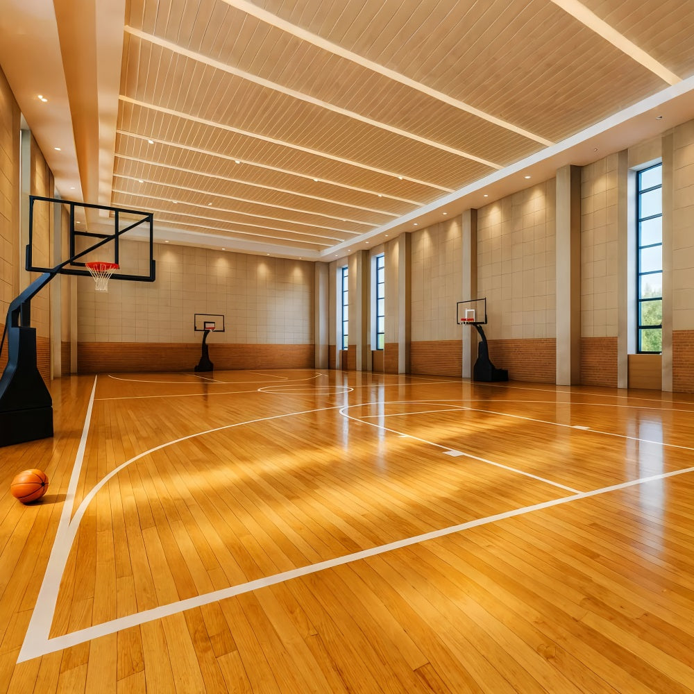 Basketball Backdrops Modern Indoor Basketball Court Soccer Backdrop LXX59-337