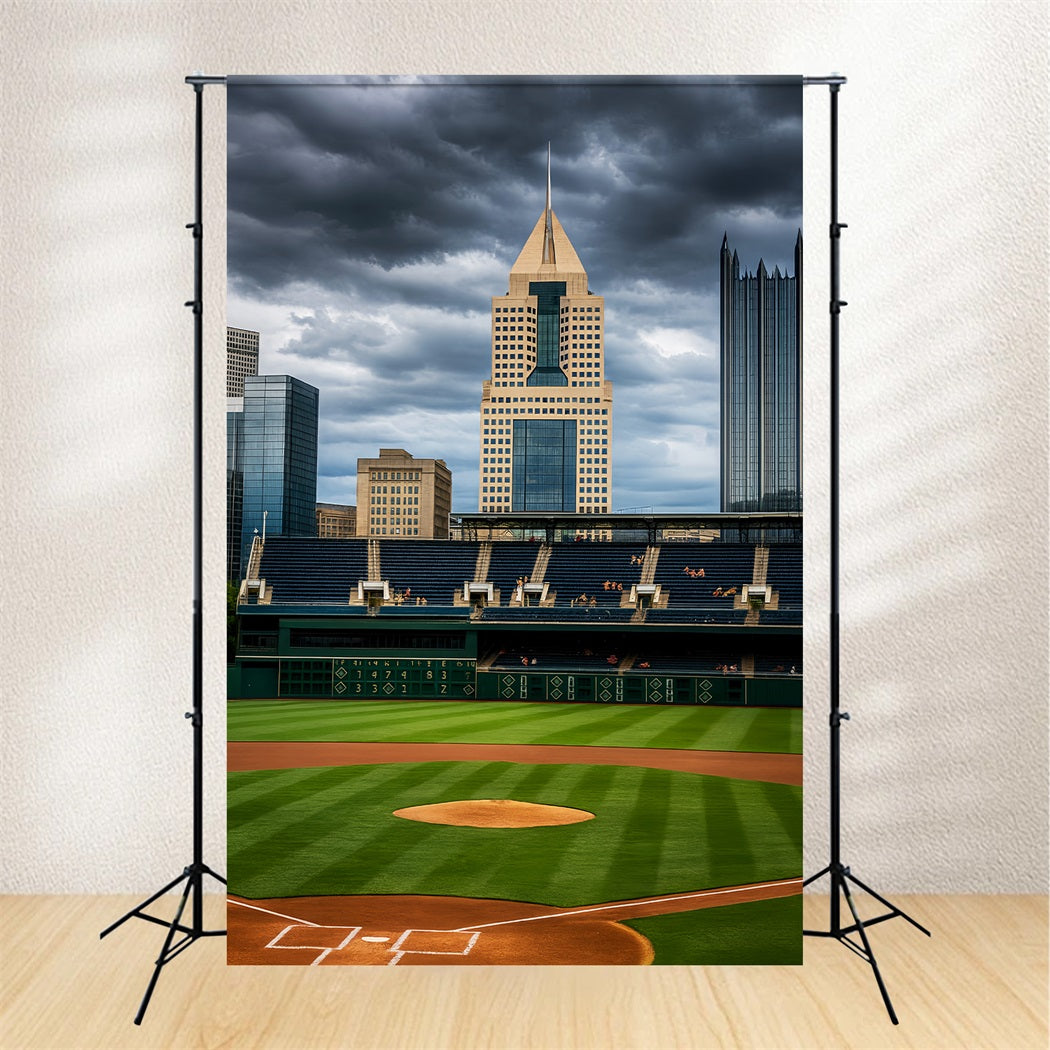 Sports Backdrop City Skyline Baseball Field Baseball Backdrop LXX59-339