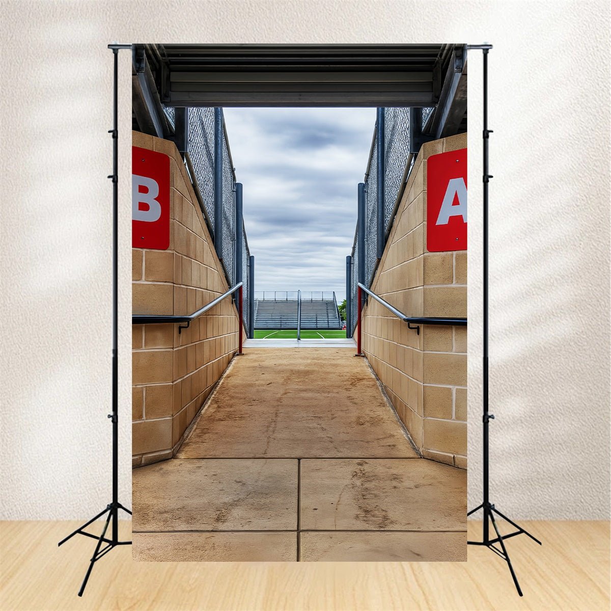 Sports Backdrop Concrete Tunnel Stadium Entrance Sports Backdrops LXX59-340