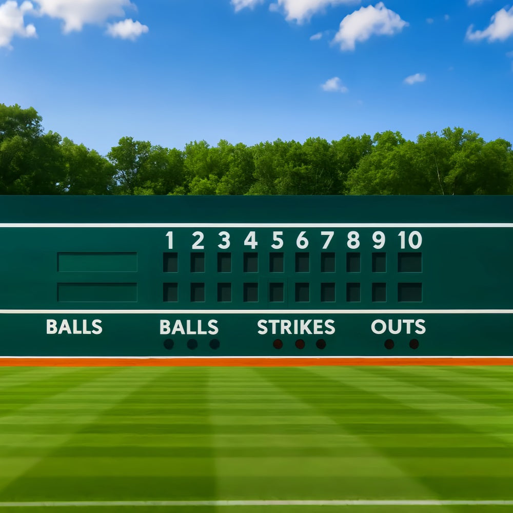 Sports Backdrop Classic Green Baseball Scoreboard Baseball Backdrop LXX59-342
