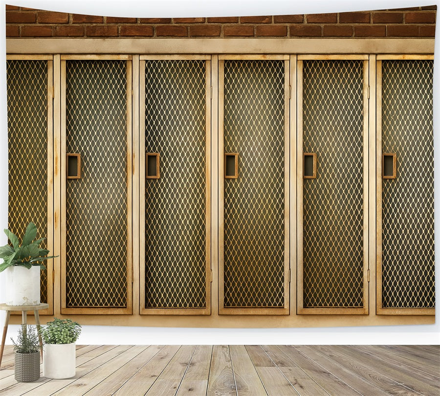 Sports Backdrop Golden Mesh Locker Doors Sports Backdrops LXX59-345