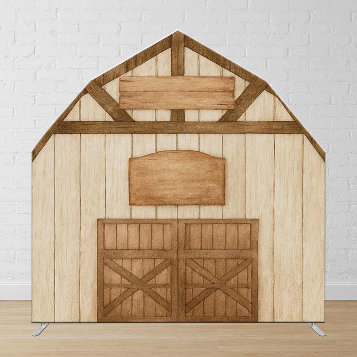 Arch Backdrops Wooden Rustic Farm Barn Door Party Backdrop LXX59-361