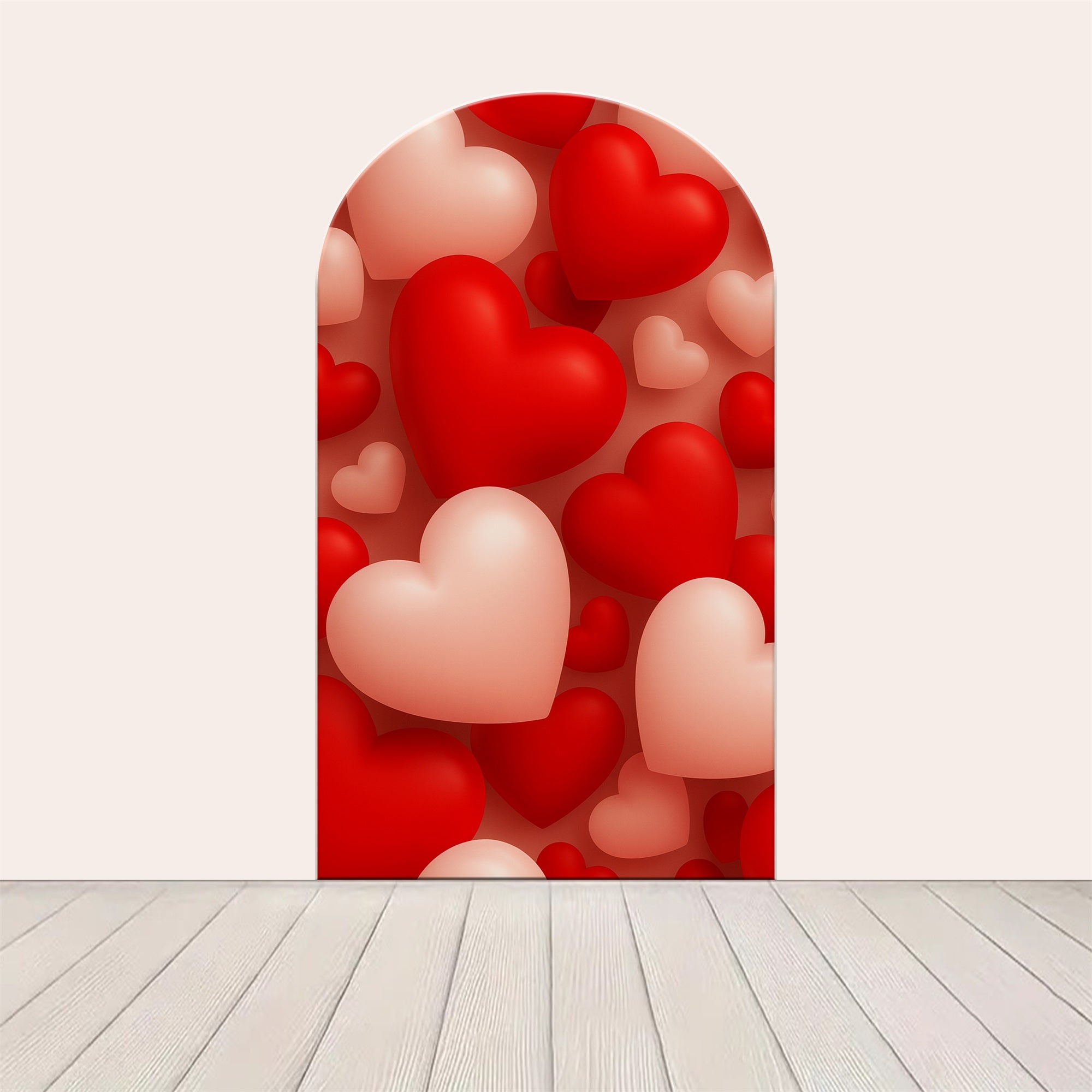 Custom Arch Backdrop Romantic Red Love Hearts Backdrops for Party LXX59-367
