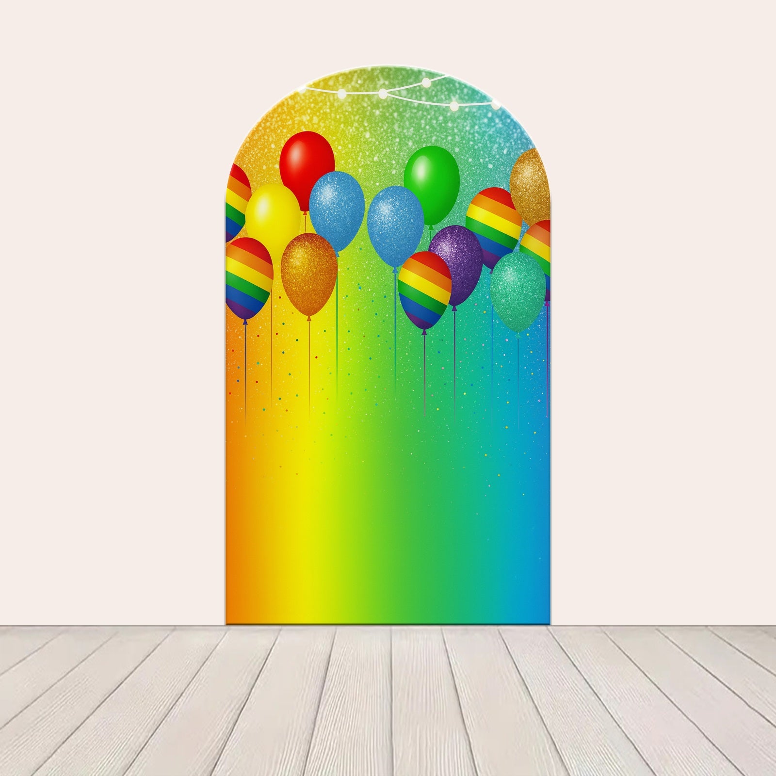 Arch Backdrop Pride Rainbow Glitter Balloons Party Backdrops LXX59-378