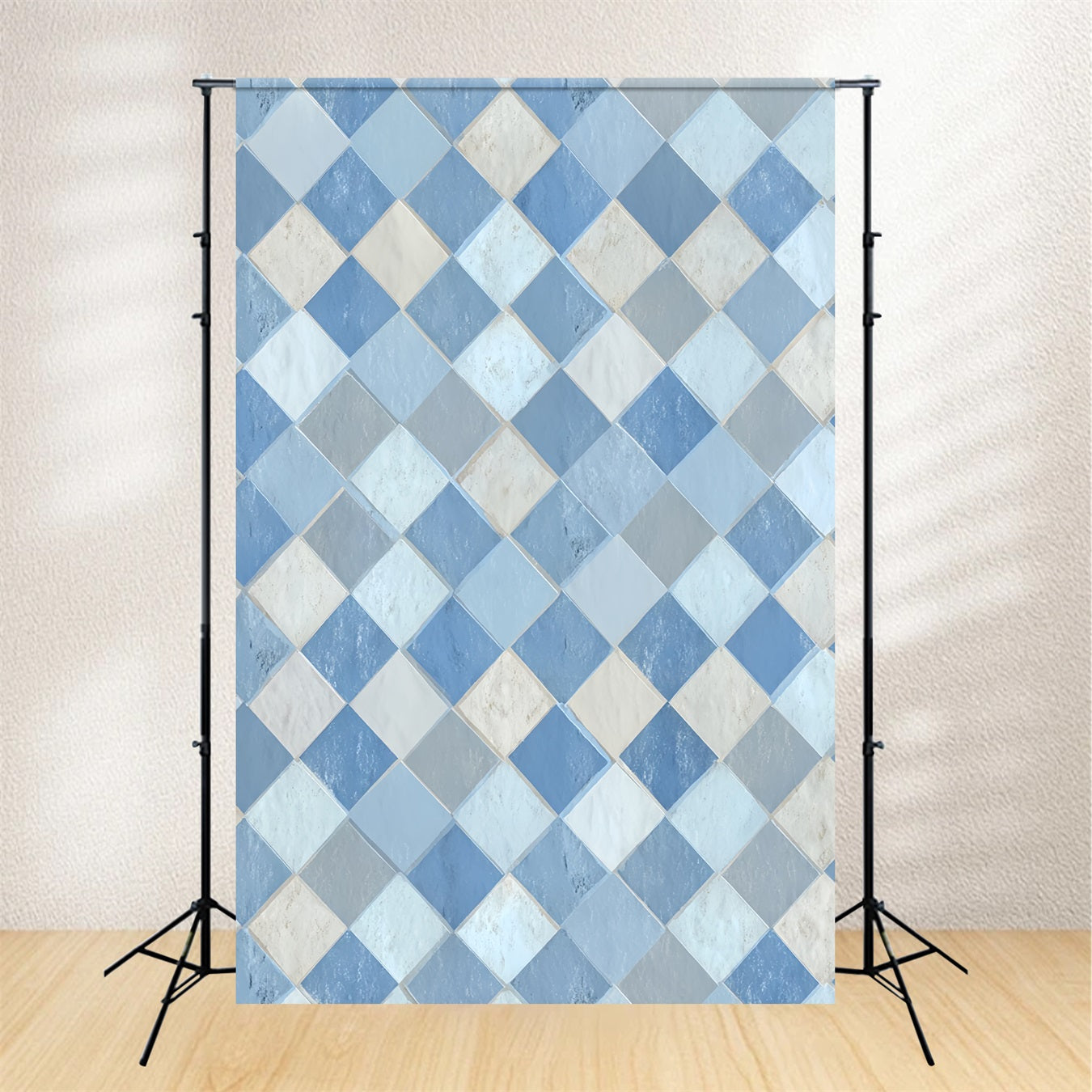 Portrait Studio Backdrop Blue Diamond Tile Pattern Family Portrait Backdrop LXX59-438