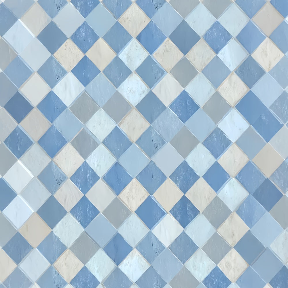 Portrait Studio Backdrop Blue Diamond Tile Pattern Family Portrait Backdrop LXX59-438