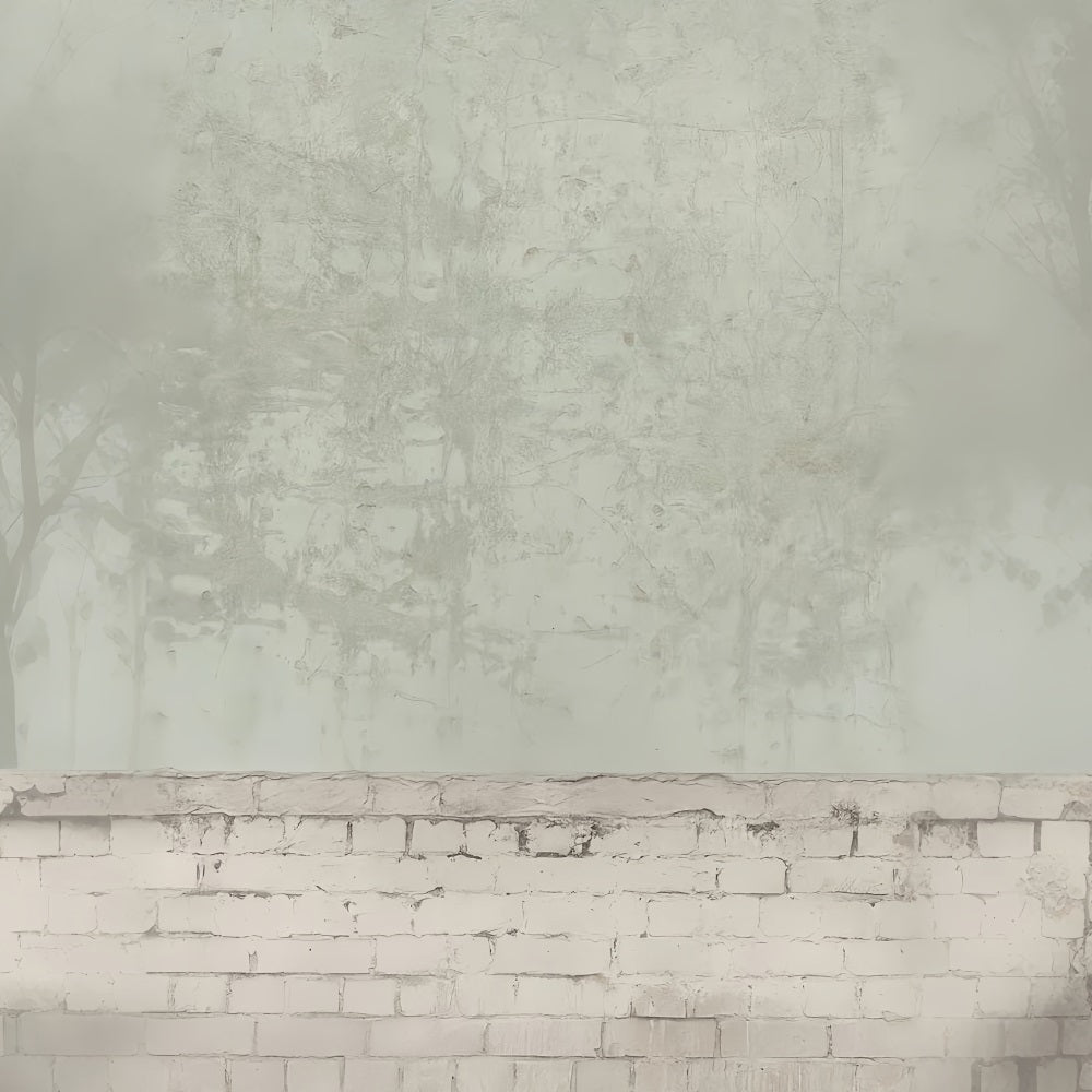 Concrete Photo Backdrop Aged White Brick Texture Portrait Backdrops LXX59-446