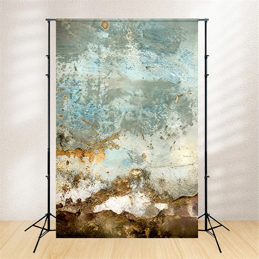Concrete Wall Backdrop Weathered Blue Earth Texture Portrait Studio Backdrop LXX59-456