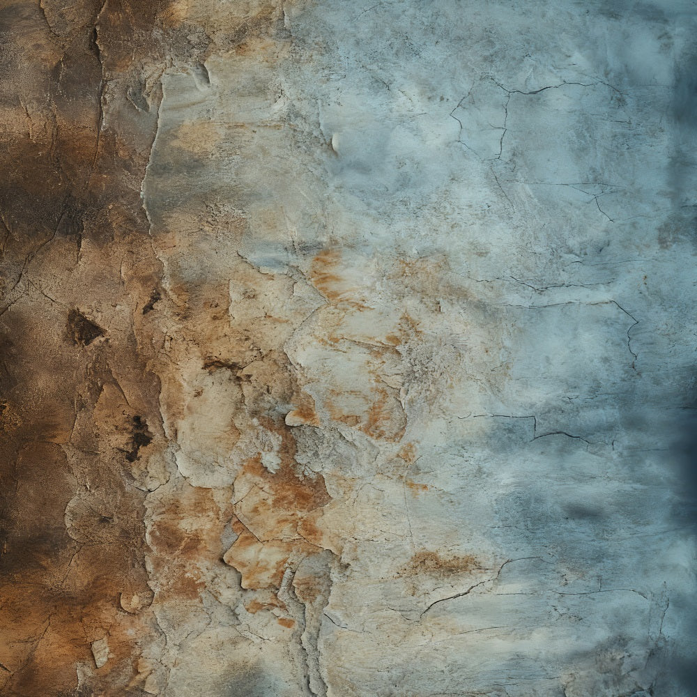 Concrete Backdrop Rustic Brown Blue Texture Portrait Photography Backdrop LXX59-462