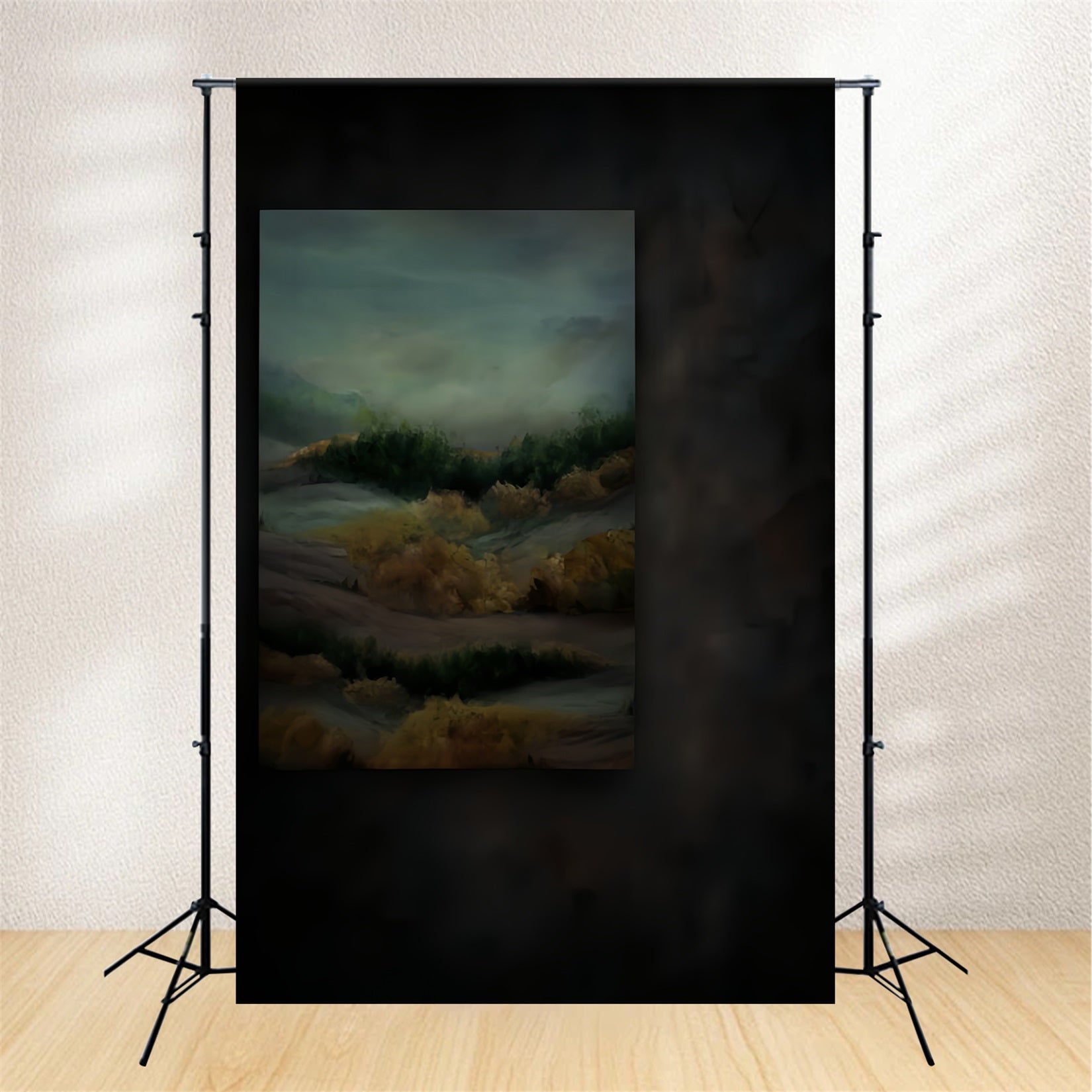 Portrait Studio Backdrop Misty Autumn Landscape Painting Portrait Backdrop LXX59-464