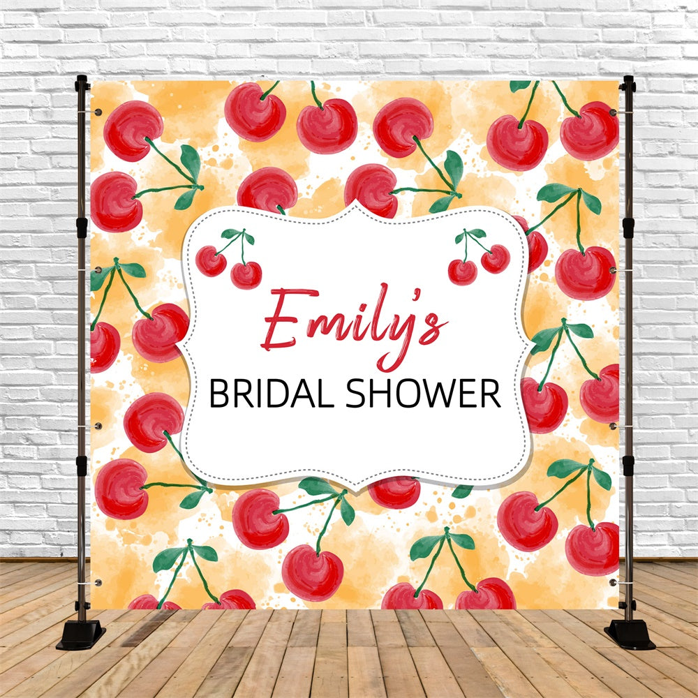 Backdrop For Bridal Shower Sweet Cherry Delight Custom Backdrop LXX6-104