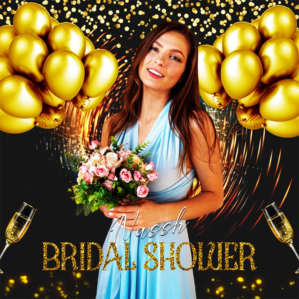Wedding Photo Backdrop Glam Night Confetti Personalized Backdrop LXX6-122