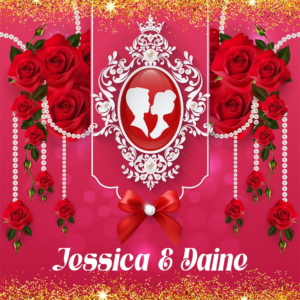 Custom Wedding Photo Backdrop Enchanted Rose Pearl Backdrop LXX6-128