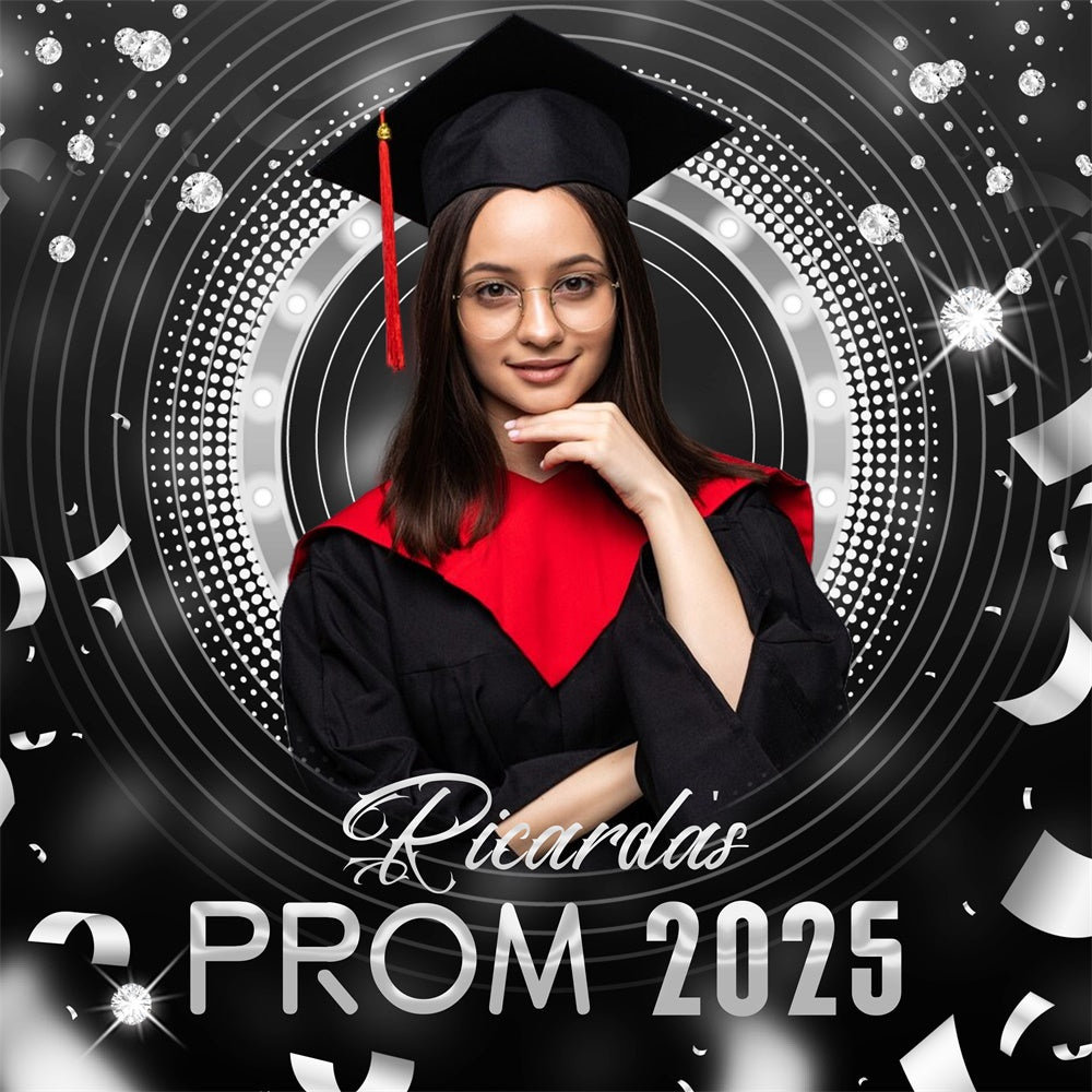Backdrop For Prom Diamond Glam Circle Custom Party Graduation Backdrop LXX6-173