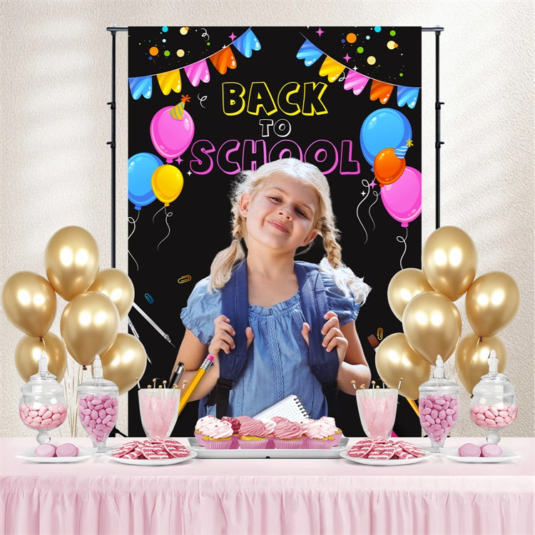 Back To School Photo Backdrop Neon Balloon Custom Backdrop LXX6-26