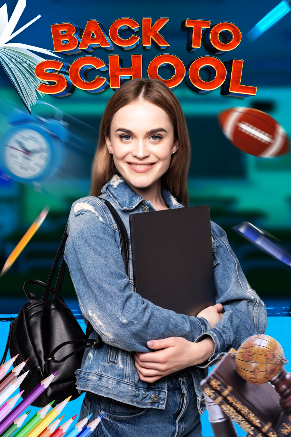 School Photo Backdrops Cool Study Tools Personalized Backdrop LXX6-28