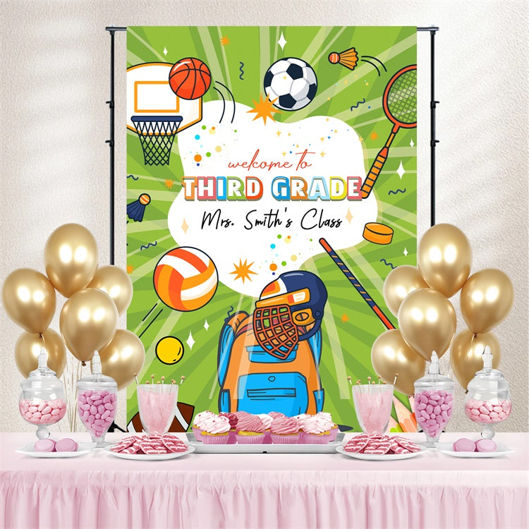 School Picture Backdrop Sports Smiles School Custom Backdrop LXX6-40