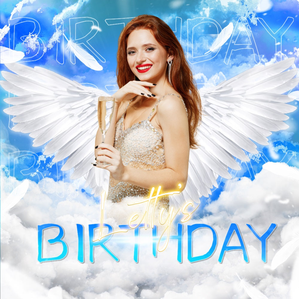 Custom Backdrop For Birthday Party Glow Wings Sky Backdrop LXX6-96