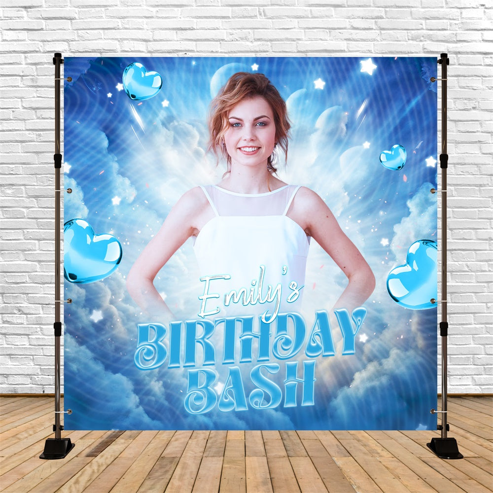 Birthday Party Backdrop Sky Dream Bash Personalized Backdrop LXX6-97