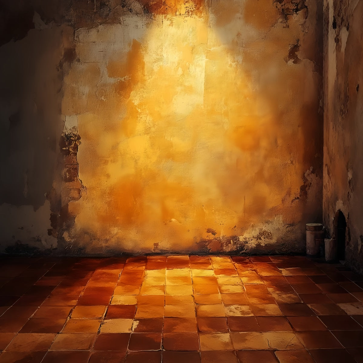 Portrait Photography Backdrop Warm Ochre Tile Wall Concrete Backdrop LXX61-12