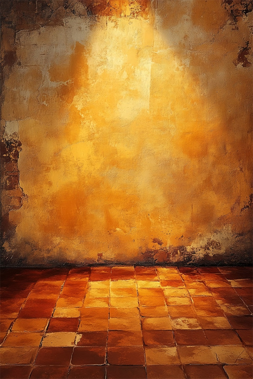 Portrait Photography Backdrop Warm Ochre Tile Wall Concrete Backdrop LXX61-12