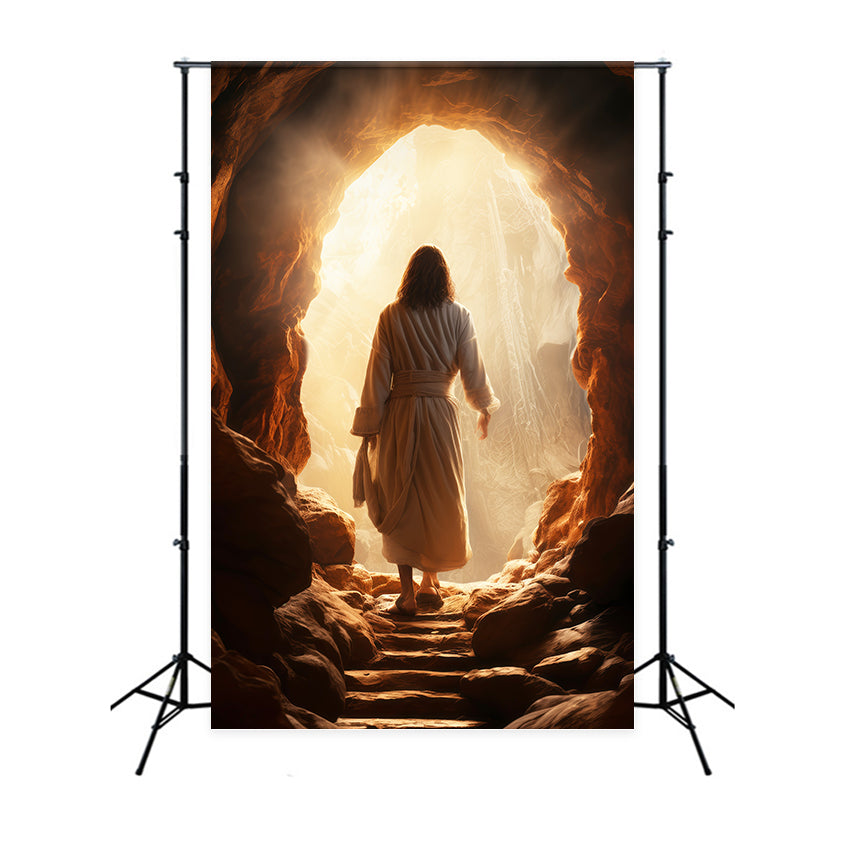 Christian Easter Photo Backdrop He Is Risen Radiant Cave Easter Photoshoot Backdrop LXX61-136
