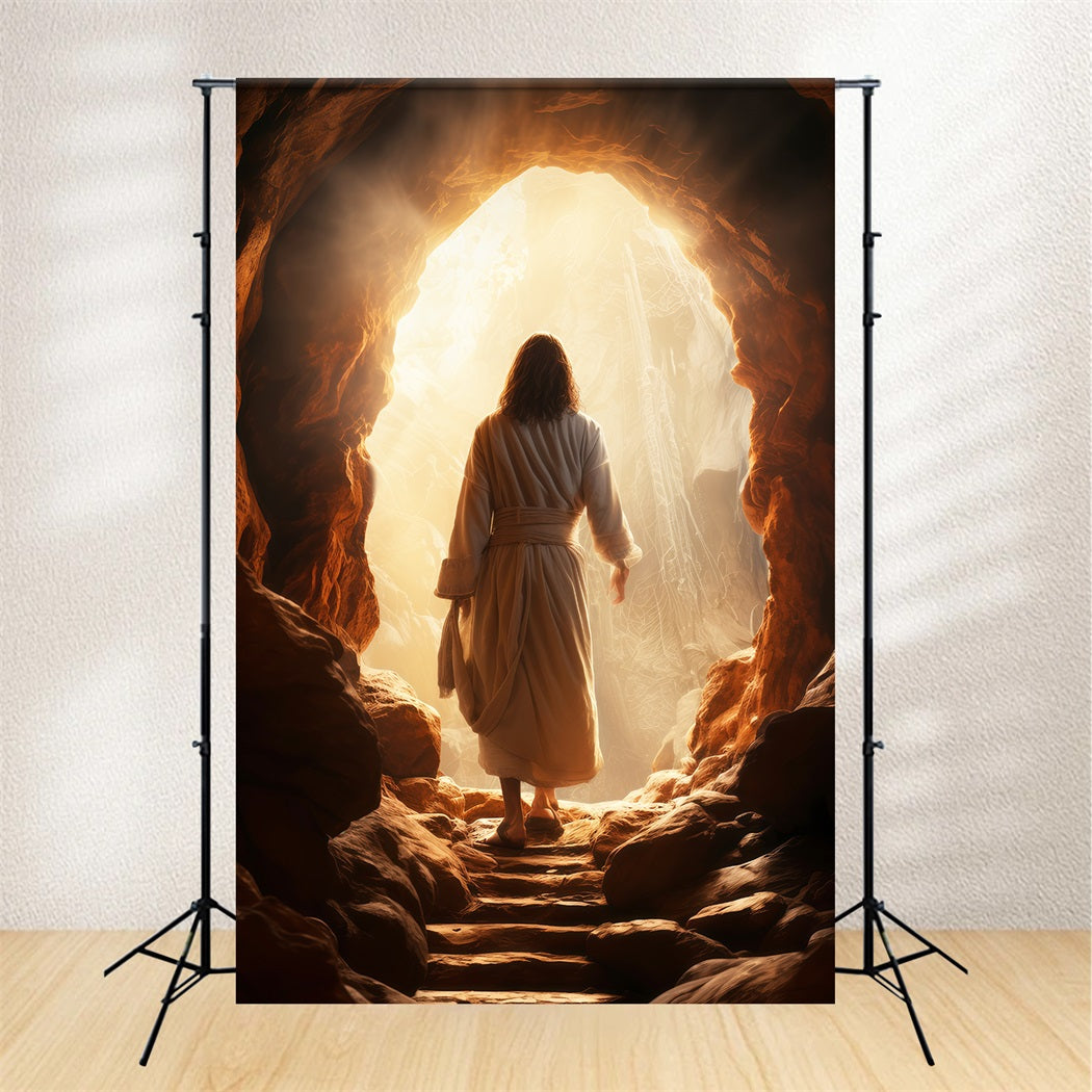 Christian Easter Photo Backdrop He Is Risen Radiant Cave Easter Photoshoot Backdrop LXX61-136